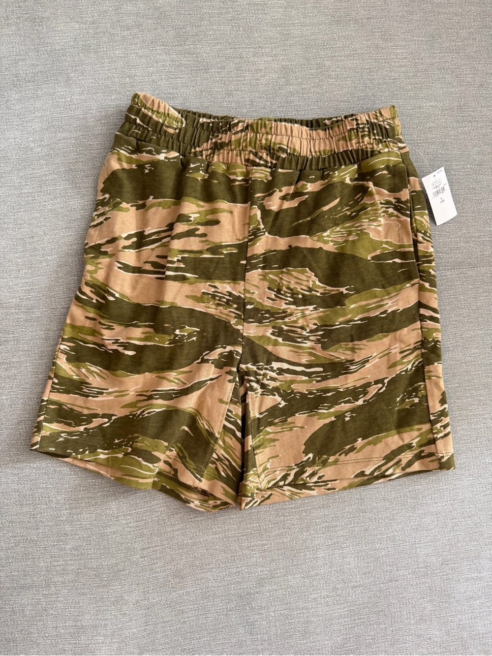 GAP Kids Camouflage Elastic-Waist Shorts - Olive Green/Tan